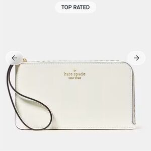 Kate SpadeLucy Crinkle Patent Medium L-zip Wristlet in Cream